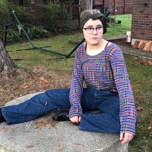 Hi low bright geometric lularoe tunic